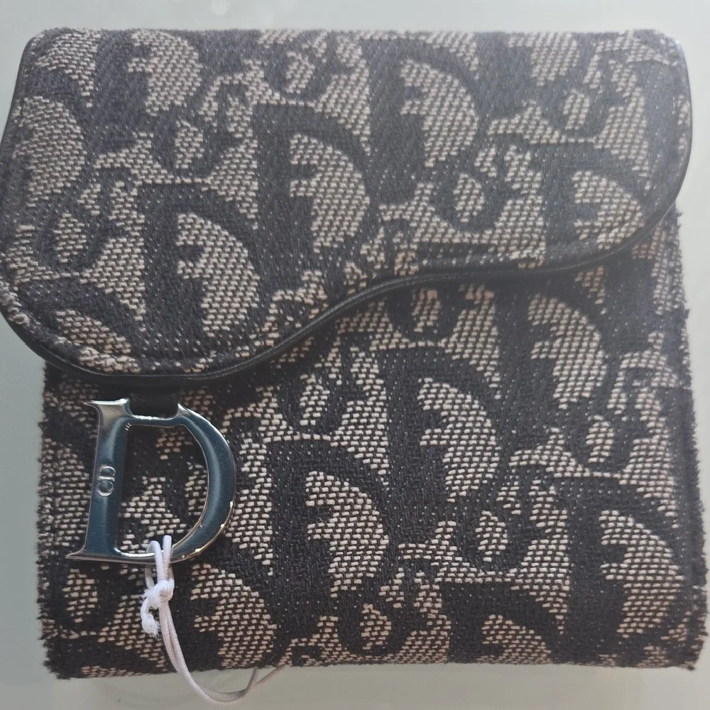 Dior Black and Tan Monogram Wallet